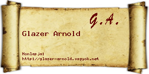 Glazer Arnold névjegykártya